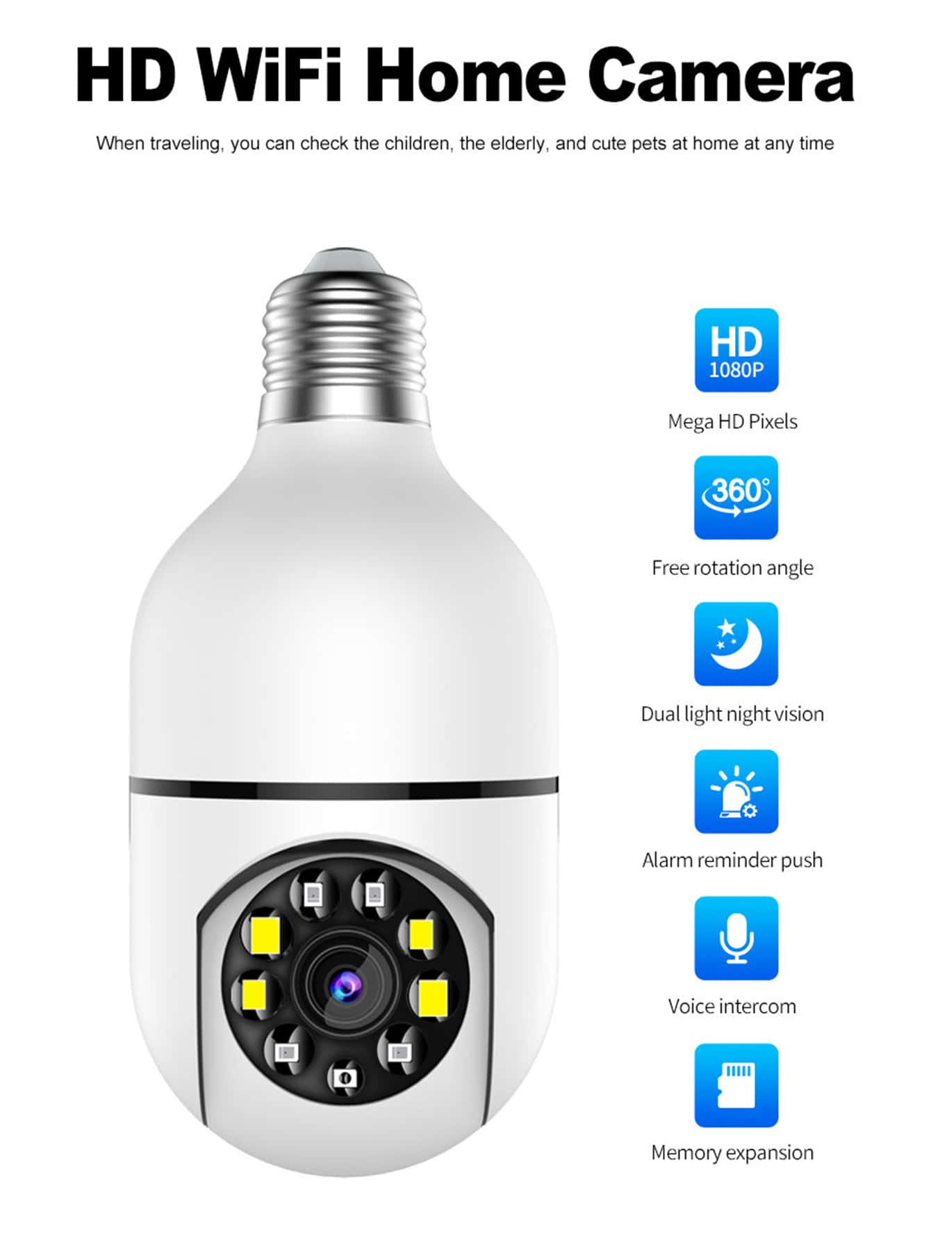 E27 Panoramic WiFi Security Camera