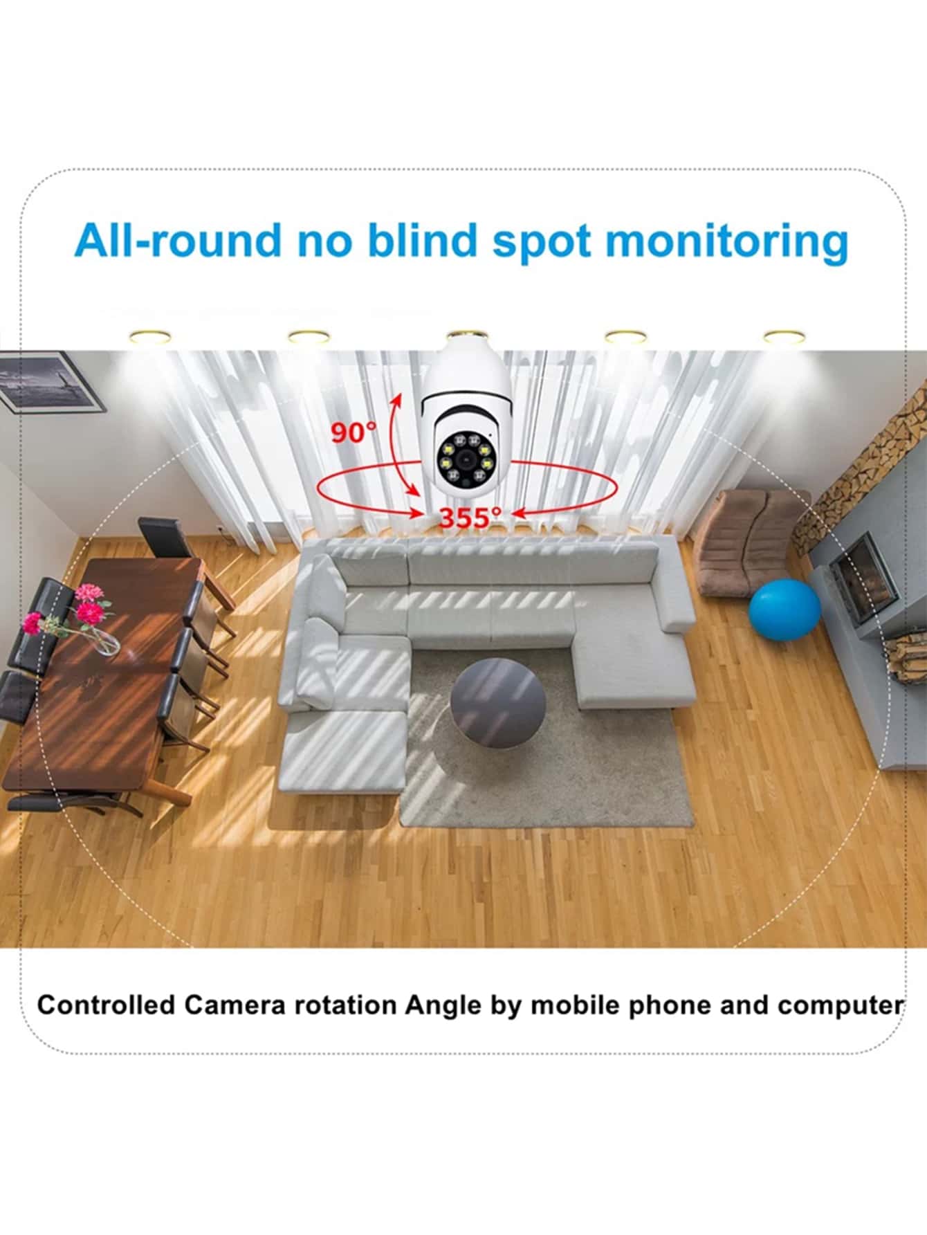 E27 Panoramic WiFi Security Camera