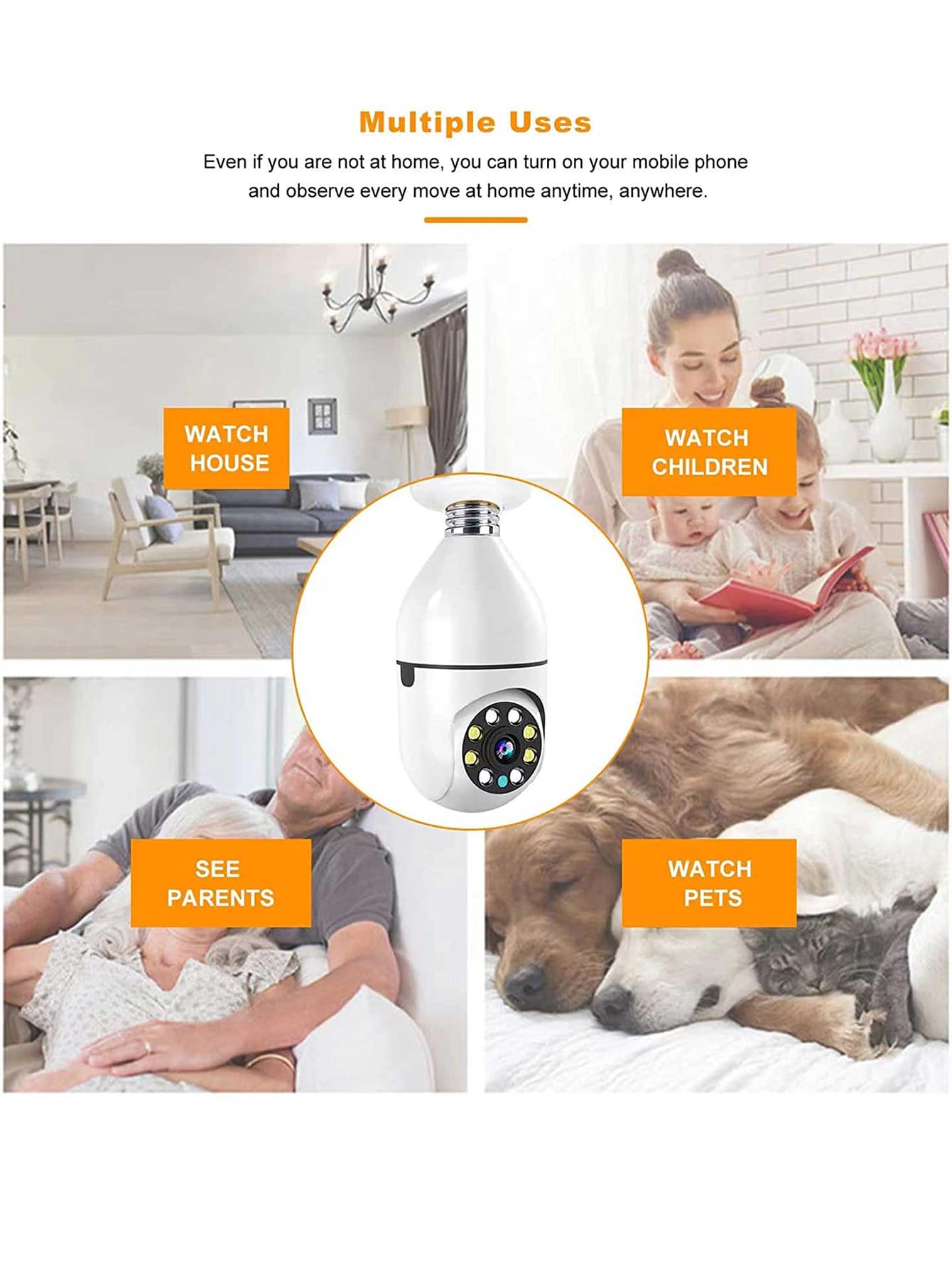 E27 Panoramic WiFi Security Camera