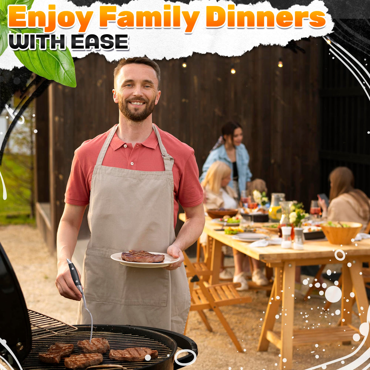 2 Pcs Carving Fork for Meat 12 inch - Stainless Steel Meat Fork with Heat-Resistant Handle for Grilling, Cooking, Serving - Straight and Curved Carving Utensils with Classic Two-Prong BBQ Design