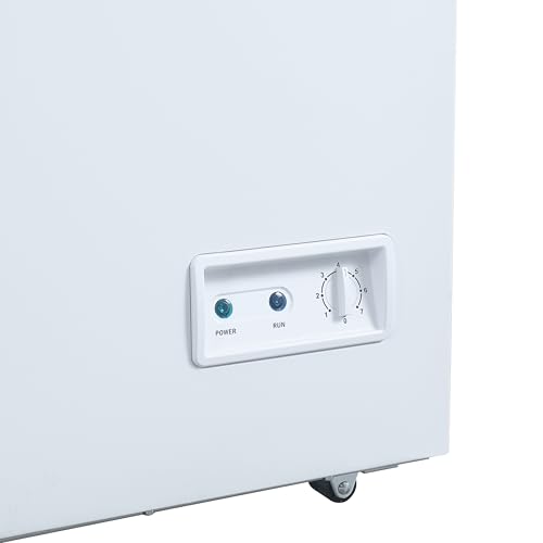 Hamilton Beach HBFRF2129 21 cu ft Double Door LID Garage-Ready Chest Freezer-White, Vinyl-Coated Baskets, Space-Saving Flat Back, Stay-Open, Front-Access Drain, for Storage, Hunting, Large Family