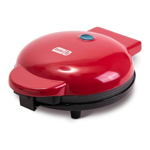 Dash Round Express Electric - Pancake Maker & Eggs Griddle System - Healthy Breakfast Maker - Quick Heat-Up & Easy Cleanup - nonstick surface - Red