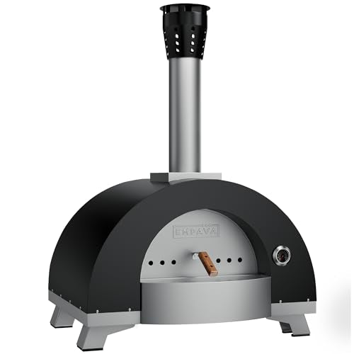 Empava Professional Wood Fired Pizza Oven Outdoor with Thermometer & Accessories, Artisan Cooking Grill for Backyard, Patio, Camping