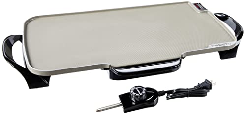 Presto 07062-22-Inch Ceramic Removable Handles Electric Griddle, Grey Ceramic