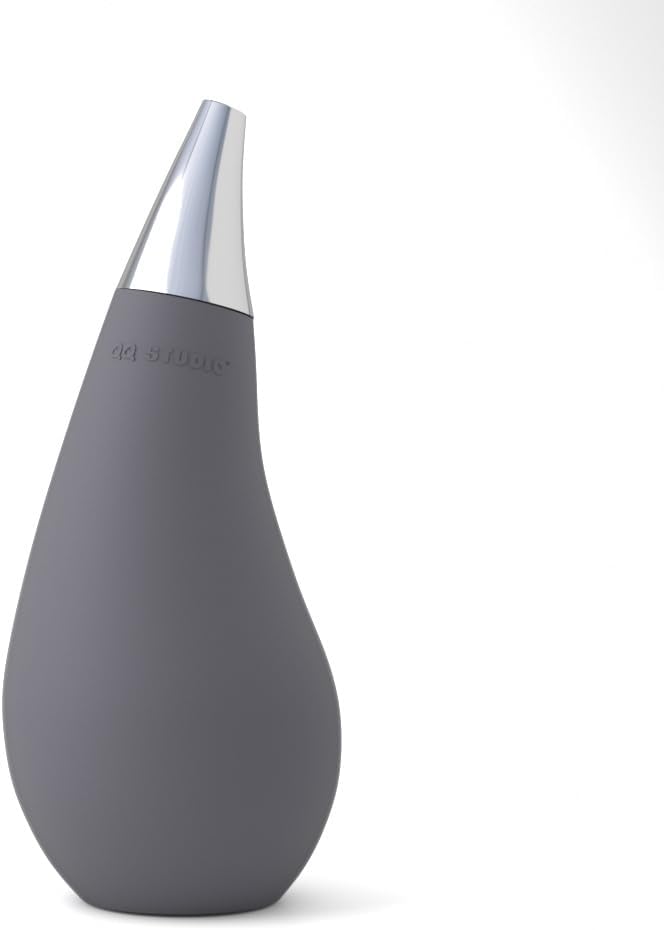 Kitchen Bathroom Counter top Squeezable Soap Dispensers Tear Drop Shape Bottle (Gray, ~7oz)