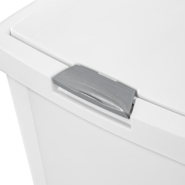 STERILITE 10458004 Touch Can, White, 13 Gallon