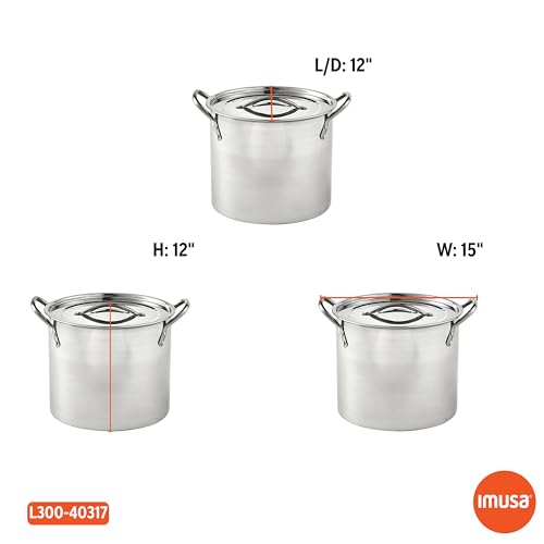 IMUSA USA Stainless Steel Stock Pot 20-Quart, Silver