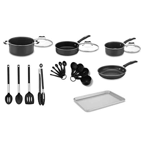 Cuisinart P55-22BK Complete Chef Nonstick Cookware 22 Piece Set,Black