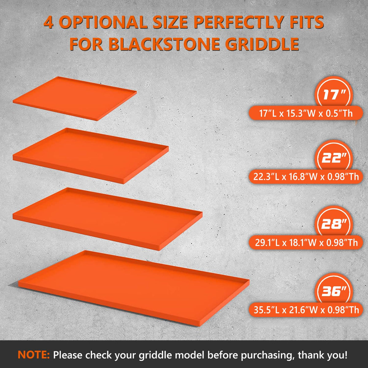 36" Silicone Griddle Mat for Blackstone 36 Inch Griddle, Heavy Duty Food Grade Silicone Griddle Cover, Protect Your Griddle from Dirt & Rust All Year Round