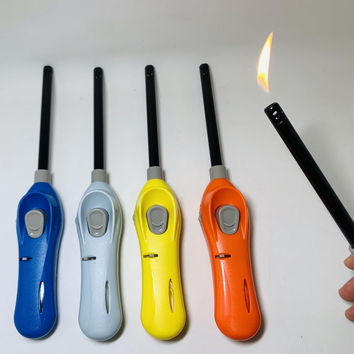 4 Pack Candle Lighters Multipurpose Extended Long Gas Lighter Wand Refillable for Kitchen Fireplace Pilot Light DIY BBQ Grill Stove (Butane Included)