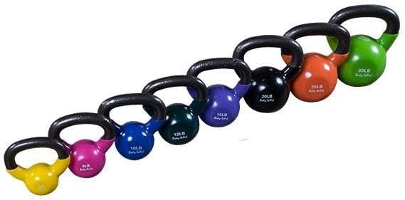 Body-Solid Vinyl Coated Kettlebells with Kettle Grip Handles, Perfect Kettlebells for Weight Training and Core Workout Exercise Equipments