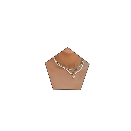 Luolinice Seashell Necklace for Women Gold Shell Necklace Natural Cowrie Shell Pendant Necklace Seashell Charm Necklace Beach Boho Jewelry