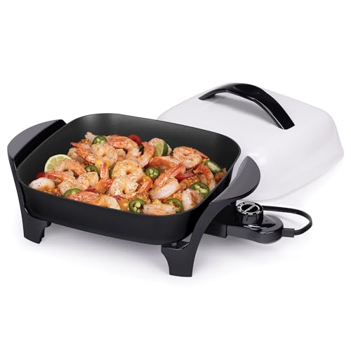Presto 06620 11-Inch Electric Skillet,Black/White