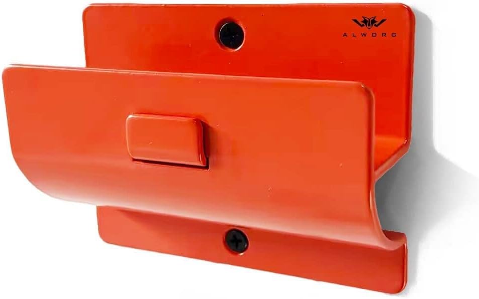 Orange Garage Storage Hooks - Heavy Duty Ladder Wall Mount, Wheelbarrow Hanger, Tool Holder, Hanging Brackets for Ladders, Folding Chairs