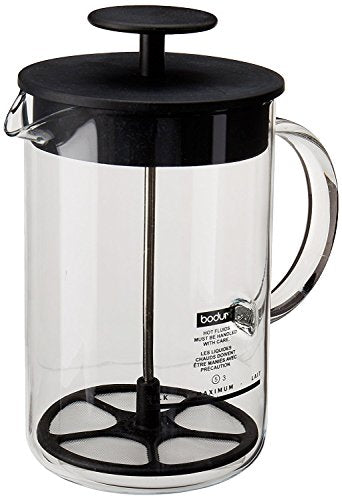 Bodum, Latteo Manual Milk Frother, 8 Ounce, Black