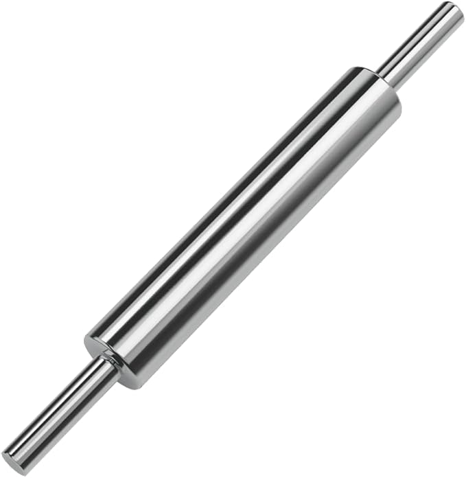 Rolling Pin (17 Inches) –304 Stainless Steel Roll Pins for Baking Pizza Dough Pie Cookie-Dough Roller& Smooth Construction - Essential Kitchen Utensil