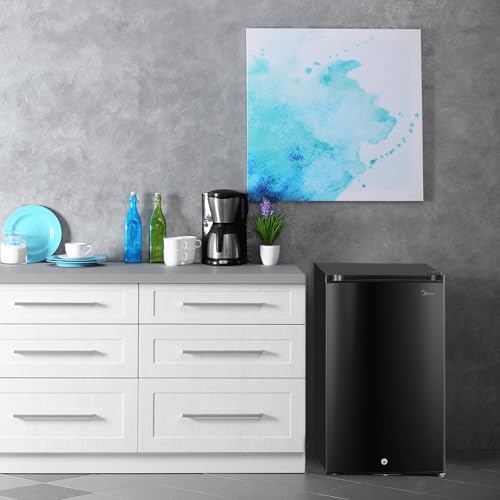 Midea MRU03M2ABB Upright Freezer, 3.0 Cubic Feet Mini Freezer, For Kitchen Apartment Office Basement or Dormitory, Black
