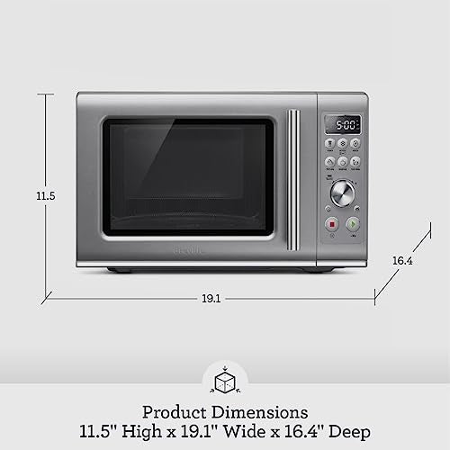 Breville BMO650SIL Compact Wave Soft Close Countertop Microwave Oven, Silver