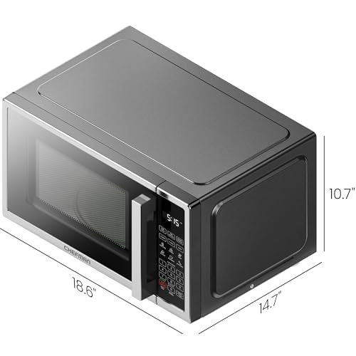 Chefman Countertop Microwave Oven 0.9 Cu. Ft. Digital Stainless Steel Microwave 900 Watt with 6 Presets, Eco Mode, Mute Option, Memory Function, Child Safety Lock, Kitchen, Home, Dorm Essentials
