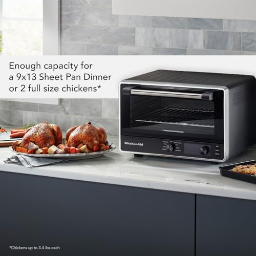 KitchenAid Digital Countertop Oven with Air Fry & Pizza Stone, KCO128BM, Black Matte