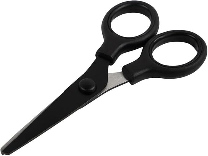 JAM PAPER Multi-Purpose Mini Scissors - 5 Inch - Black - Soft Grip & Stainless Steel Precision Blades - Sold Individually