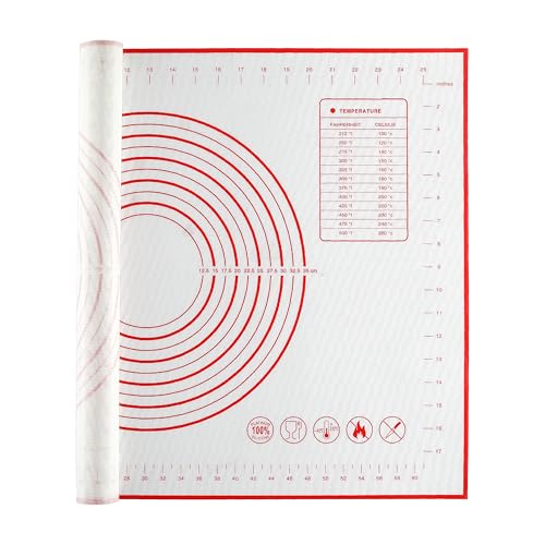 Silicone Baking Dough Pastry Mat, JJOO Large Bread Rolling Cookie kneading Baking Mats for Counter, Nonstick, Easy to Clean (27x20Inch)