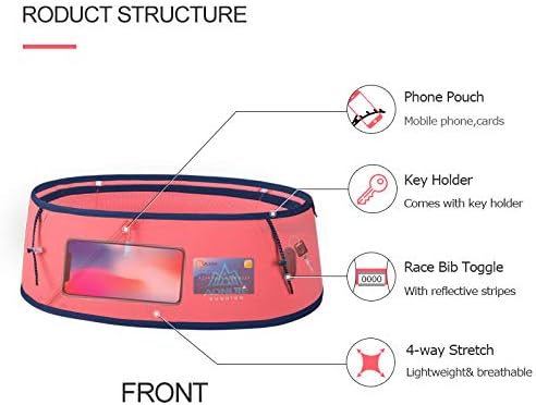 AONIJIE Lovtour Running Belt Waist Pack, Flip Waist Belt,with 250ml Soft Water Bottle Free and Lightweight for Marathon Climbing Jogging Cycling Workout Fitness Mobile Phone Holder