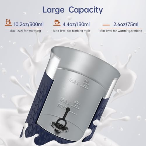SIMPLETASTE Milk Frother, 4-in-1 Electric Milk Steamer, Automatic Warm and Cold Foam Maker and Milk Warmer for Latte, Cappuccinos, Macchiato