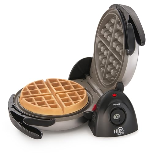 Presto 03510 Ceramic FlipSide Belgian Waffle Maker, Nonstick, Cool Touch Handles, Black