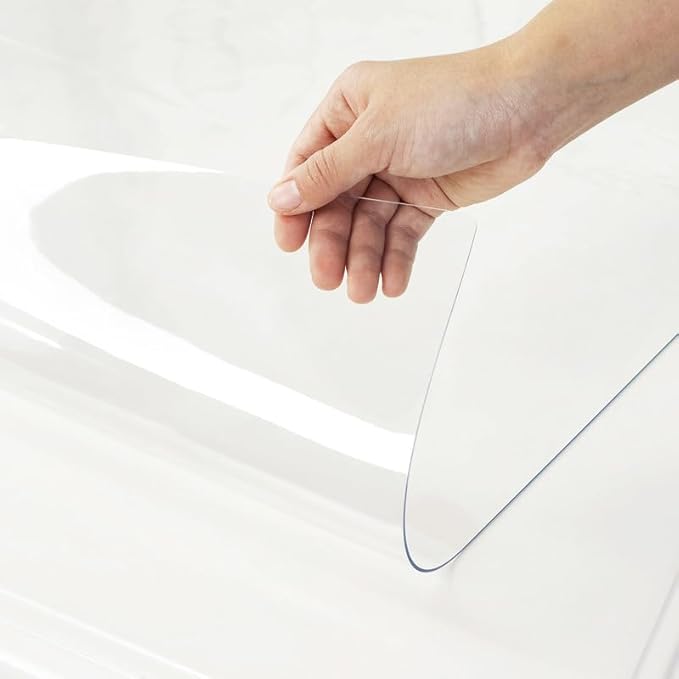 Warmstar Clear Table Cover Protector 30 x 48 Inch,1.5mm Thick Plastic Table Cover Rectangle,PVC Clear Table Protector,Desk Protector Mat for Kitchen, Dresser, Writing Desk，Dining Room Table
