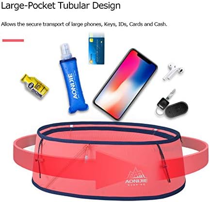 AONIJIE Lovtour Running Belt Waist Pack, Flip Waist Belt,with 250ml Soft Water Bottle Free and Lightweight for Marathon Climbing Jogging Cycling Workout Fitness Mobile Phone Holder