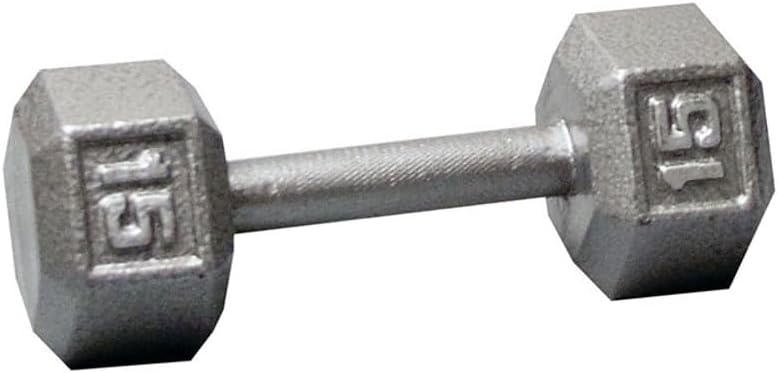 Body-Solid Cast Iron Hexagon Dumbbell, Hand Weights For Men and Women, Weight Dumbbells for Strength Training, Body Building Home Gym Training Gear