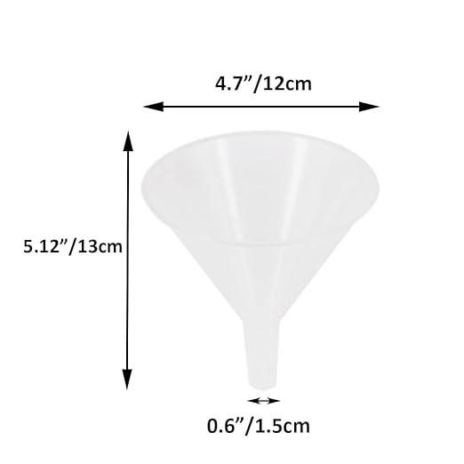 zmybcpack 20 Pack Multi-Purpose Plastic Funnels with Long Reaching Spout (4.7”) for Water Bottle, Spices, Powder Easy and Smooth Content Transfer by