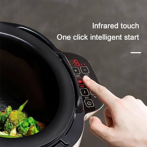 Cooking Machine, 6L Auto Wok - Smart Start, Three Speed Adjustable, 360 Rotation - Ideal for Stir Frying and Stewing