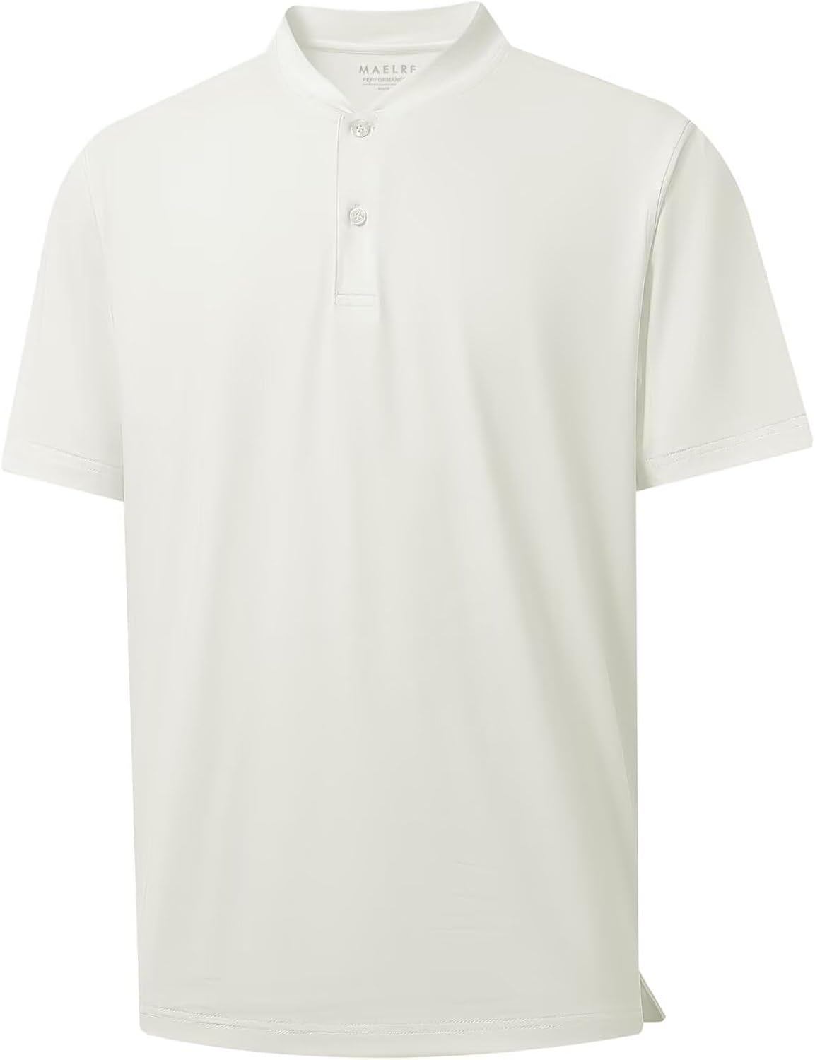 M MAELREG Collarless Golf Shirts for Men Dry Fit Moisture Wicking Performance Solid Casual Mens Henley Shirts Short Sleeve