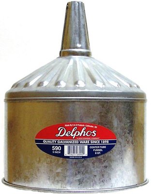 Delphos 590 Galvanized Oil Funnel, 8 Qt. - Quantity 12