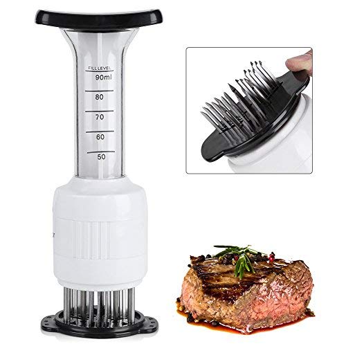 Textured Meat Tenderizer, 304 stainless steel Meat Marinade Tenderizer Needle Injector Steaks Flavor Syringe Cook Kitchen Tool