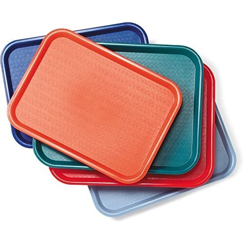 Carlisle FoodService Products CT121605 Cafe Standard Plastic Cafeteria/Fast Food Tray, NSF Certified, BPA Free, 16" Length x 12" Width, Red (Pack of 24)