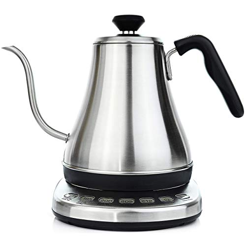 Gooseneck Electric Kettle with Temperature Control - 0.8L Stainless Steel & BPA Free Plastic - Custom Temp Presets for Teas & Coffee - Keep Warm Option