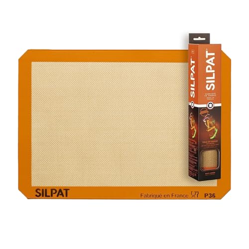 Silpat Premium Non-Stick Silicone Baking Mat, Half Sheet Size, 11-5/8 x 16-1/2, Orange