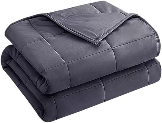 yescool Weighted Blanket for Adults (17 lbs, 60" x 80",Grey) Cooling Heavy Blanket for Sleeping Perfect for 160-180 lbs, Queen Size Breathable Blanket with Premium Glass Bead, Machine Washable