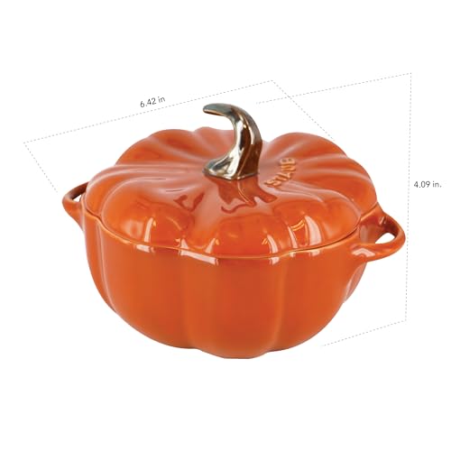 Staub Ceramic 16-oz Petite Pumpkin Cocotte - Burnt Orange