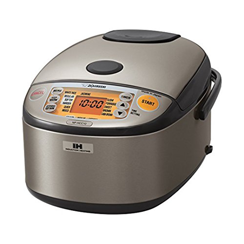 Zojirushi NP-HCC10XH Induction Heating System Rice Cooker and Warmer, 5.5-Cup, Stainless Dark Gray