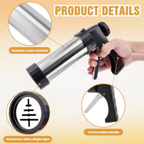 Cookie Press Gun Kit, Spritz Cookie Press for Baking Icing Gun with 13 Cookies Discs and 8 Piping Tips for DIY Christmas Cookies, DIY Biscuit, Decorating Baking Supplies