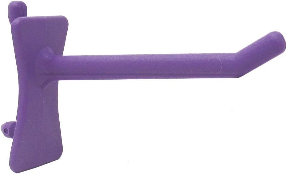 PegPro® 2" Hooks Kit for Standard “Wood Fiber” pegboard – Durable Plastic Pegboard Hooks - for Garage, Kitchen, Craft Room, and More (2" Hook - 24 Pack, Purple)