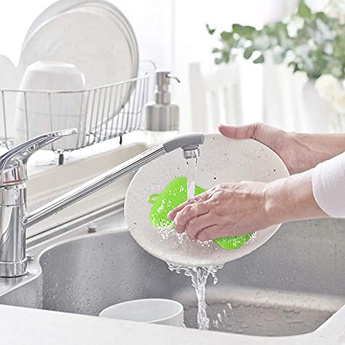 3PCS OstWony Silicone Dish Sponges, Super Food-Grade Silicone Sponges, Multi-Purpose and Efficient Sponge Kitchen Gadgets, Especial Delicate Kitchen Sponge Brush