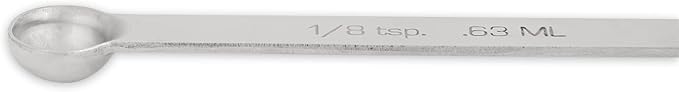 RSVP International Endurance Kitchen Collection Open Stock Measuring Spoon, Stainless Steel, Dishwasher Safe, 0.125-Teaspoon (Pack of 4)