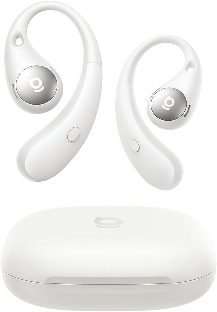 Baseus Eli Sport 2 Open-Ear Headphones Wireless Earbuds,Secure Earhook Sport Design,Ultra-Comfort,4-Mic Clear Calls, IP57 Waterproof,45H Play, Bluetooth 6.0 Earhook Fit Running Workout Gym -White