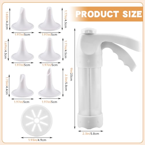 Cookie Press Gun Kit with 12 Discs & 6 Piping Tips, Spritz Cookie Maker Easy Squeeze for Baking, DIY Biscuit Maker and Cake Icing Decoration