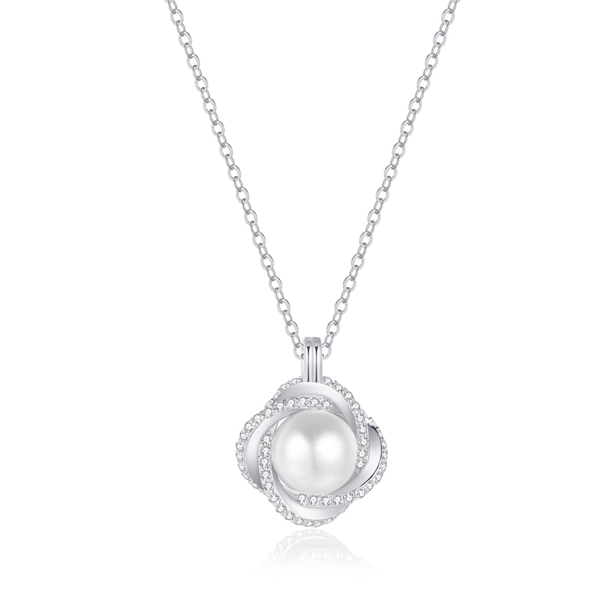 spkoueh women's pearl necklace, Womens Pendant Necklaces，925 sterling silver pendant necklace, freshwater cultured pearl, suitable for daily wear and as a gift for family and friends